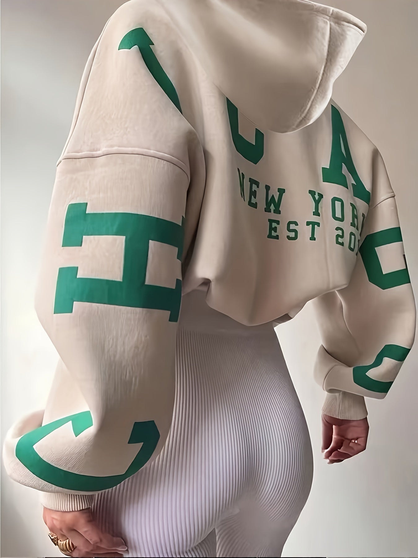 Sudadera Grande con Capucha Estampada - Vestiria
