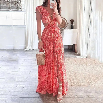 Vestido de Verano Largo Floral Elegante