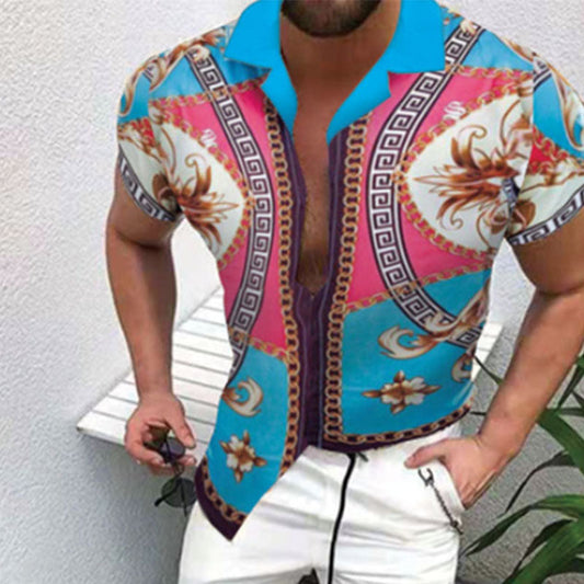 Camisa Hombre Estampada Verano Clásica - Vestiria