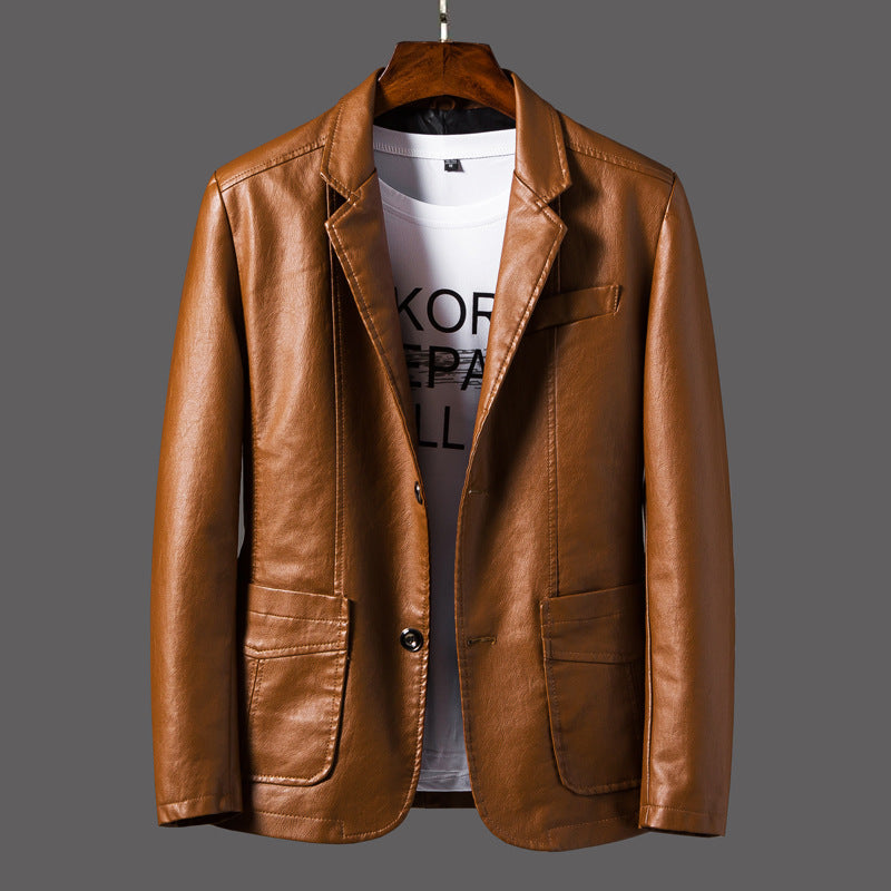 Chaqueta Hombre Cuero Sintético Elegante
