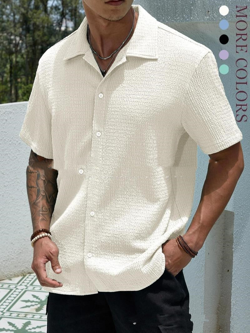 Camisa Hombre Manga Corta Color Plano