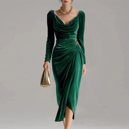 Vestido Largo de Terciopelo Elegante