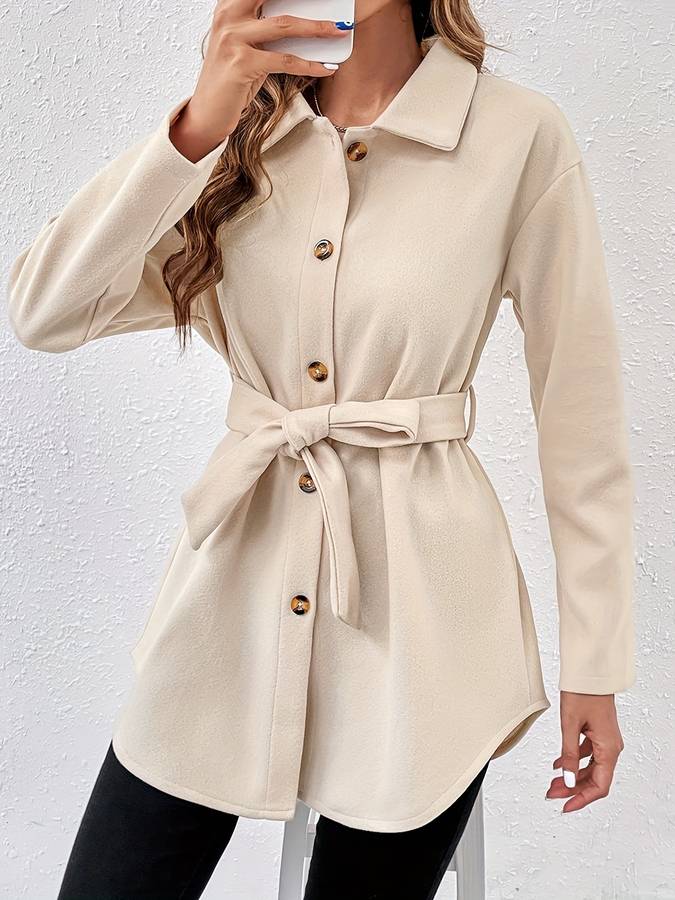 Chaquetón Mujer Elegante Cinturón Adaptable