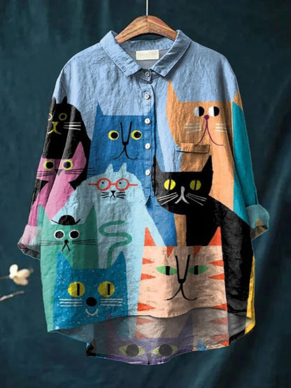 Camisa grande de algodón perros divertida