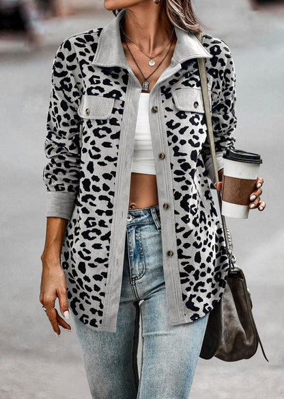 Abrigo Leopardo Mujer Estilo Glamour