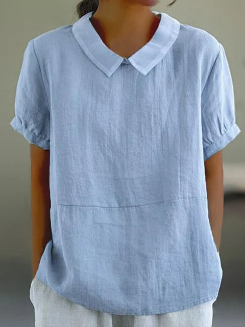Blusa Clásica Cuello Alto Mujer Relajada