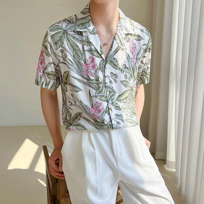 Camisa Hombre Estampado Floral Relajada