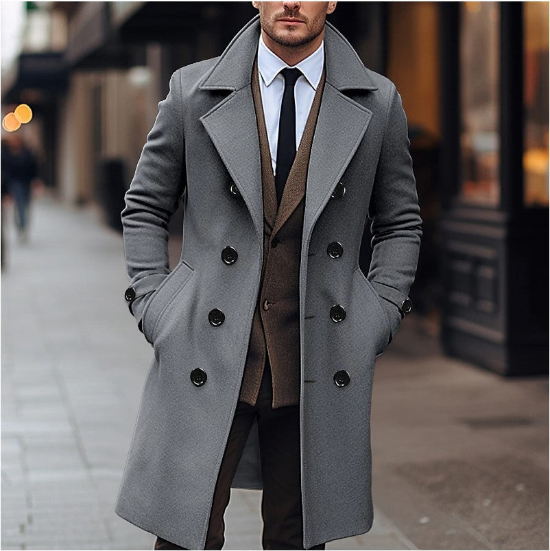 Abrigo Largo Hombre Lana Invierno Abrigado - Vestiria