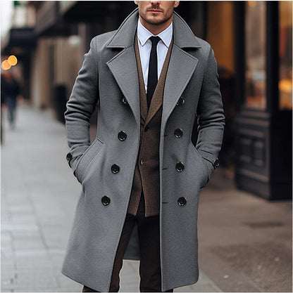 Abrigo Largo Hombre Lana Invierno Abrigado - Vestiria