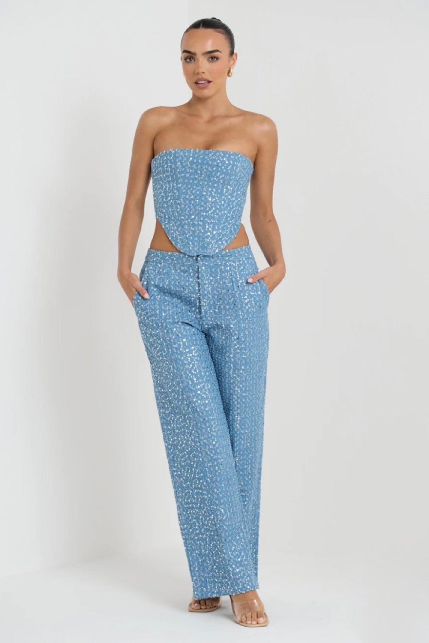 Pantalones Vaqueros Lentejuelas Glitter - Vestiria