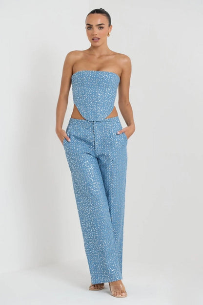 Pantalones Vaqueros Lentejuelas Glitter - Vestiria
