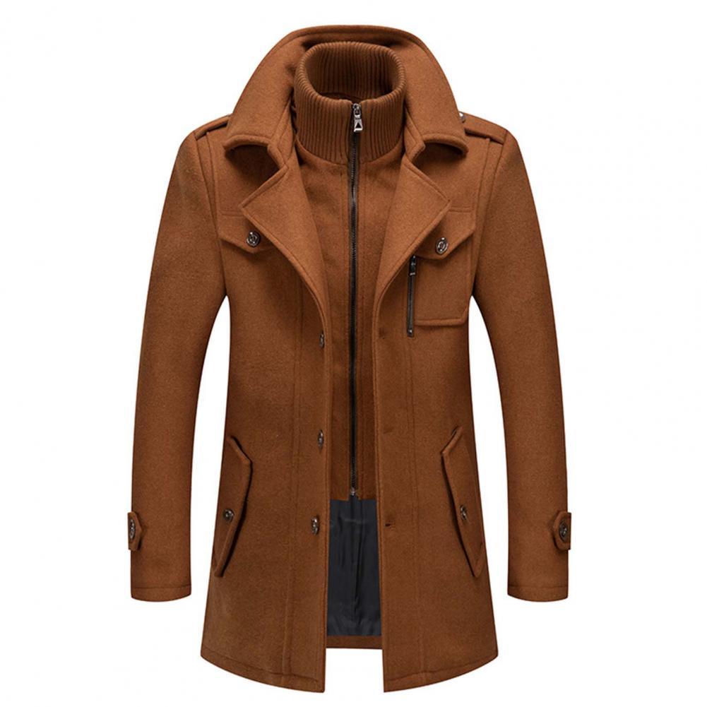 Abrigo Largo Hombre Invierno Cálido Clásico