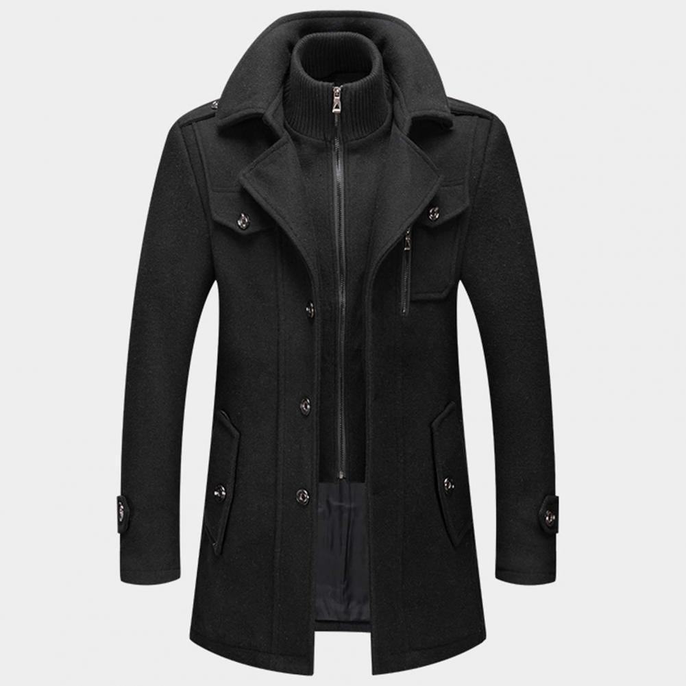 Abrigo Largo Hombre Invierno Cálido Clásico