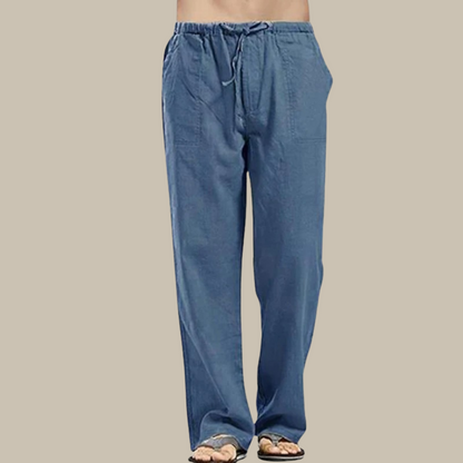 Pantalones de playa ligeros de lino para hombre