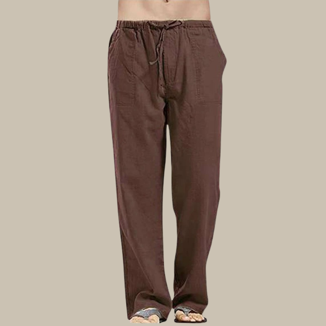 Pantalones de playa ligeros de lino para hombre