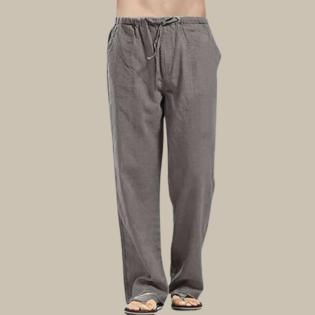 Pantalones de playa ligeros de lino para hombre
