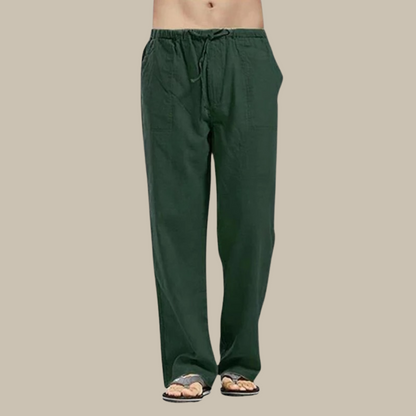 Pantalones de playa ligeros de lino para hombre