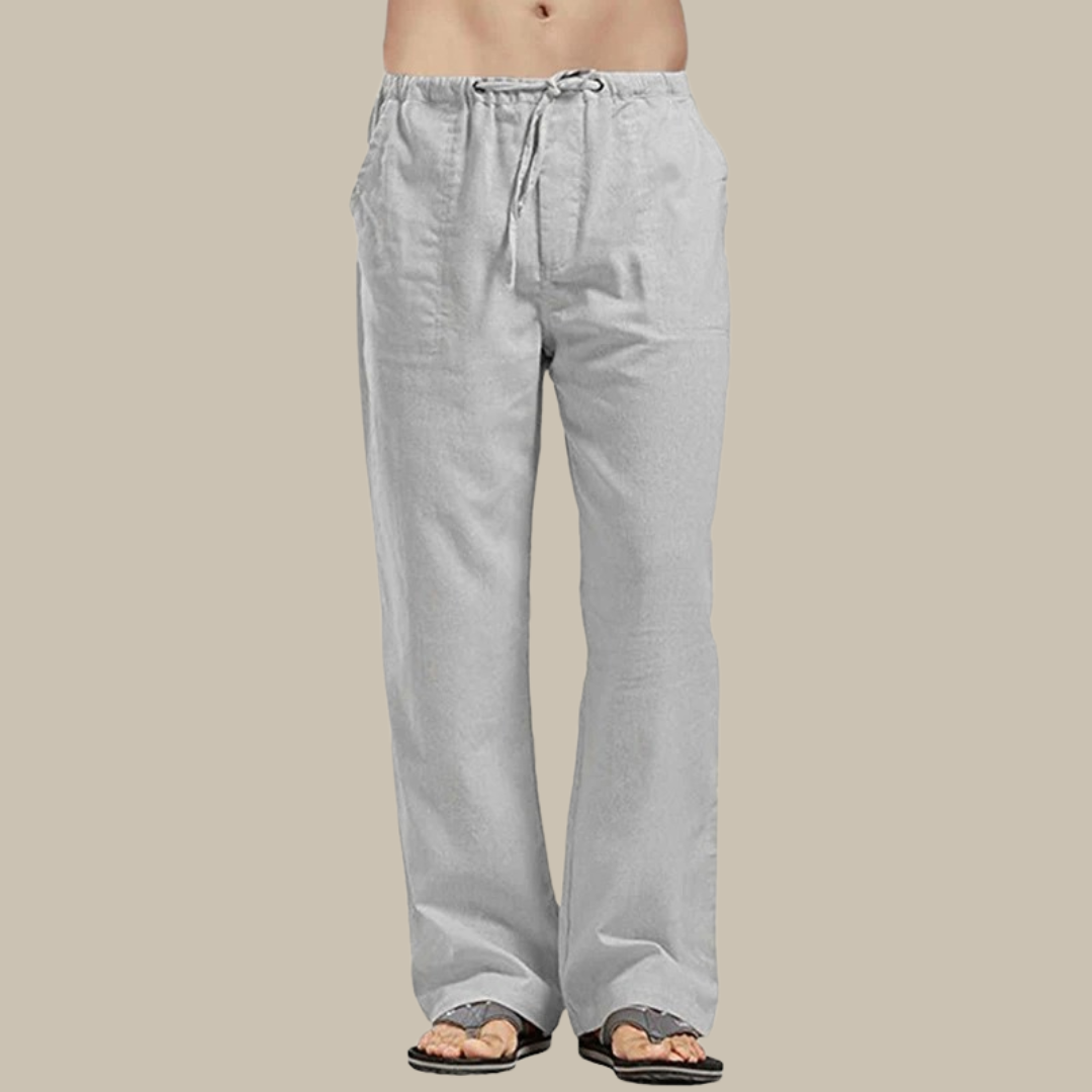 Pantalones de playa ligeros de lino para hombre - Vestiria