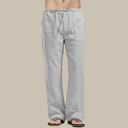 Pantalones de playa ligeros de lino para hombre