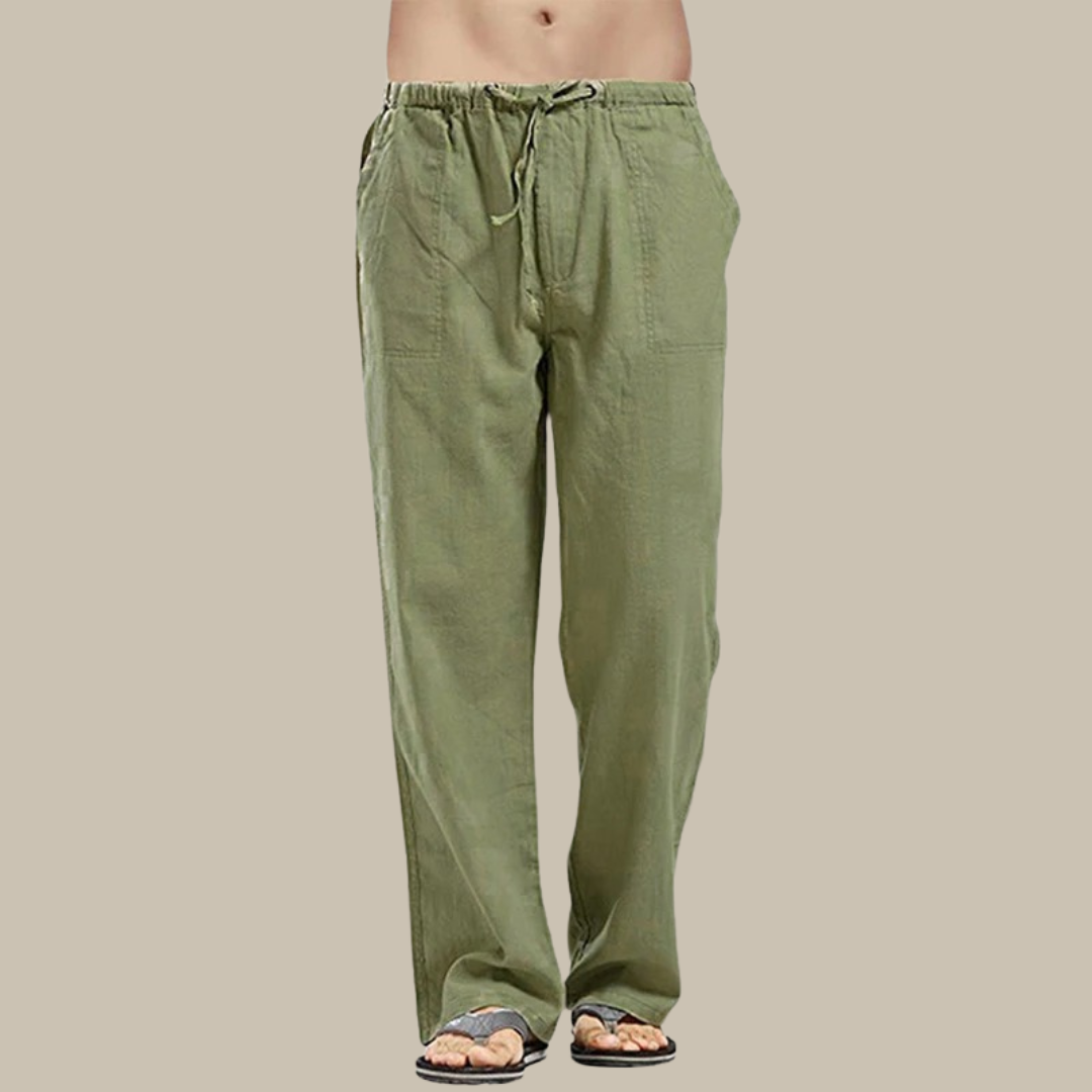 Pantalones de playa ligeros de lino para hombre