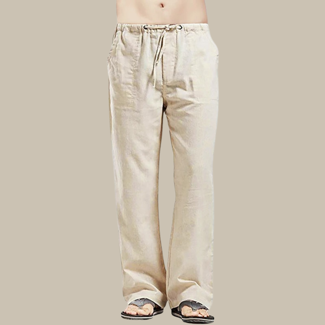 Pantalones de playa ligeros de lino para hombre