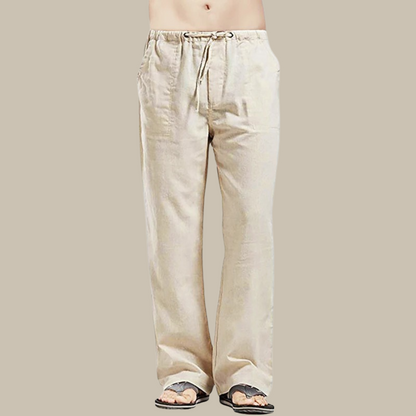 Pantalones de playa ligeros de lino para hombre