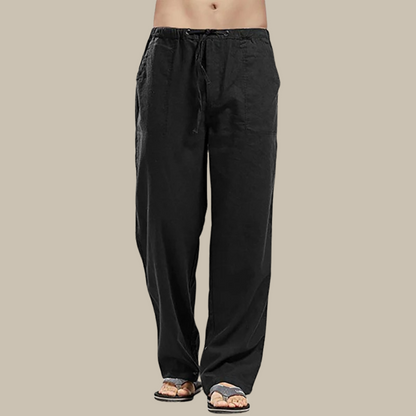 Pantalones de playa ligeros de lino para hombre