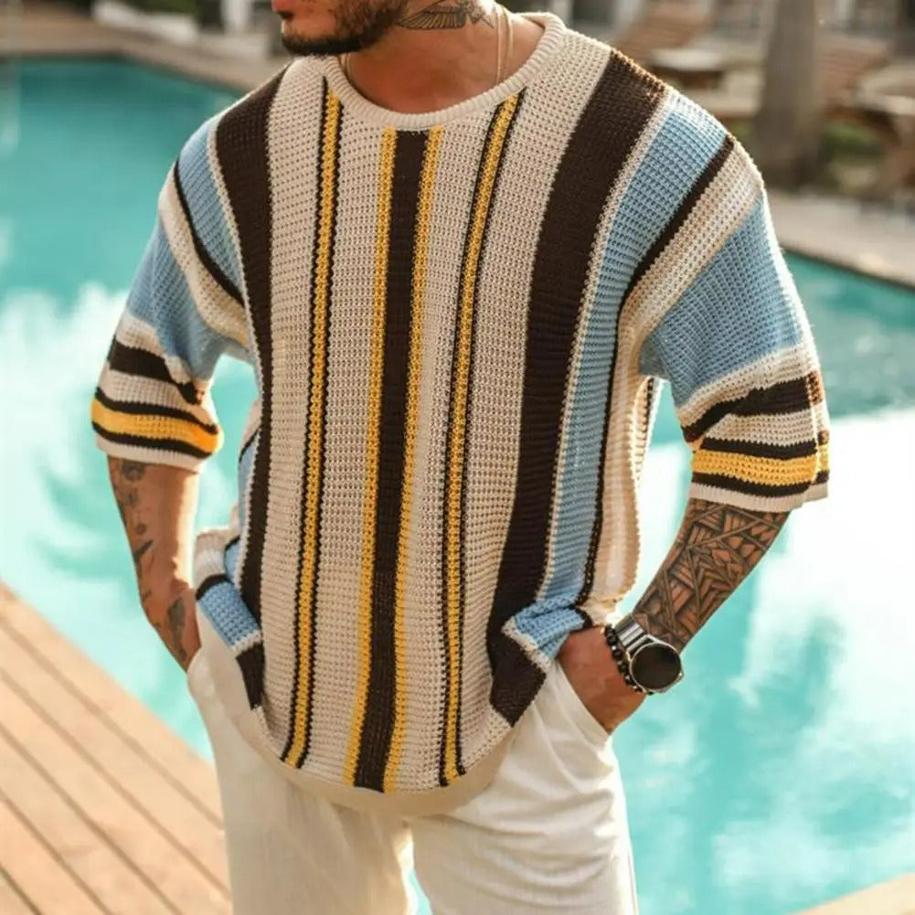 Camiseta Blanca Rayas Estilo Casual - Vestiria