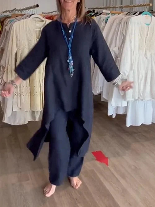Vestido Lino Clásico Mujer