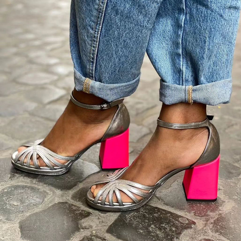 Zapatos Tacones Plateados Originales - Vestiria