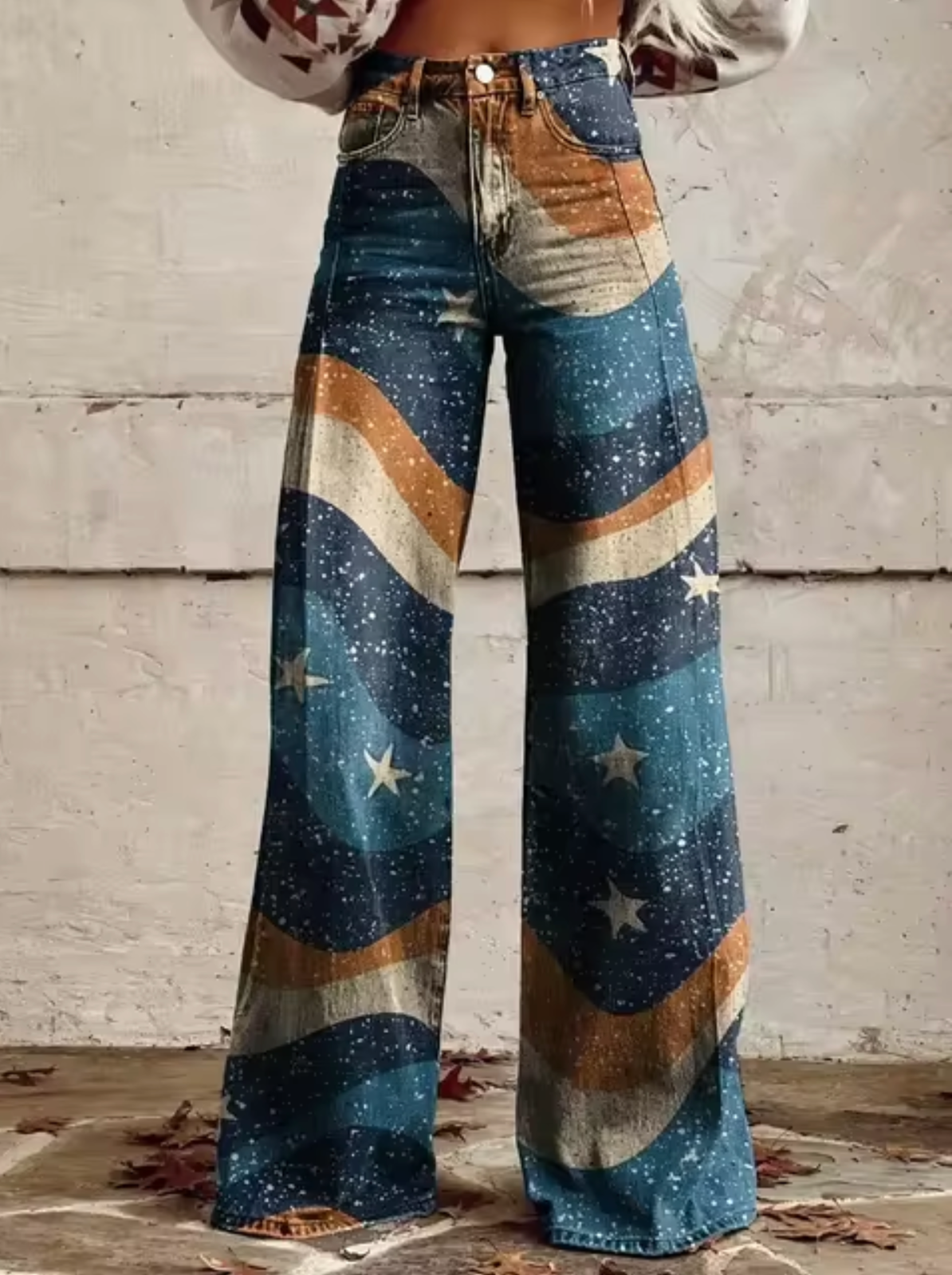 Pantalones Cónfort Anchos Vintage
