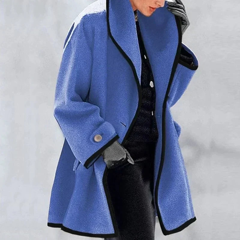 Chaqueta Oversize Mujer con Ribetes Coloridos