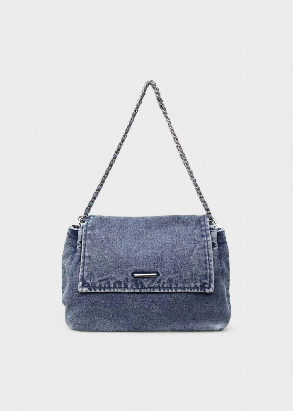 Bolso Mujer Azul Jeans con Cadena Moderna