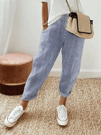 Pantalón Rayas Amplias Cintura Elástica Lorelle