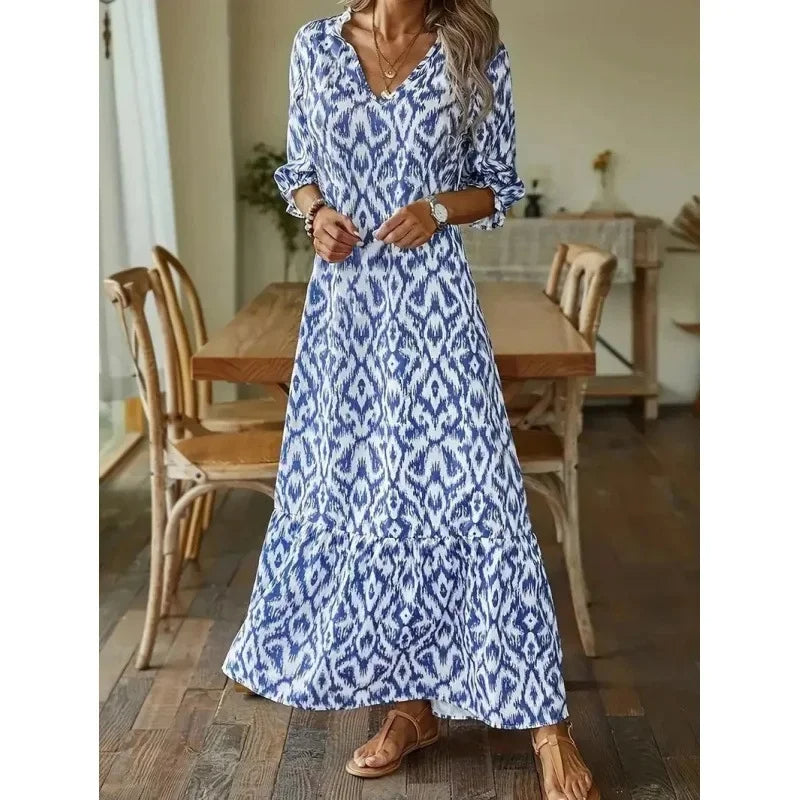 Vestido Mujer Verano Escote V Elegante