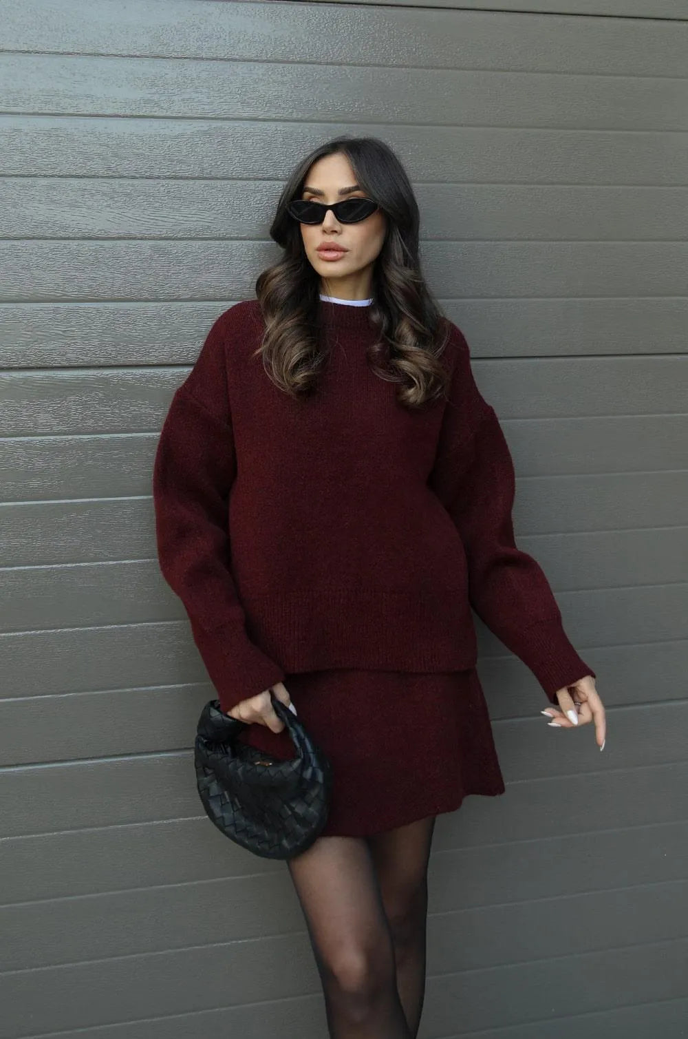Traje de punto mujer dos piezas elegante