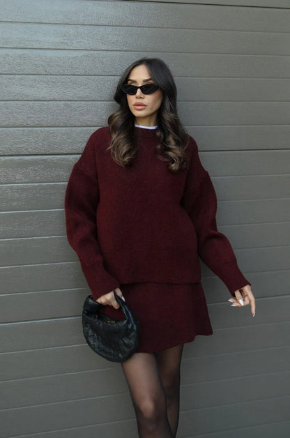 Traje de punto mujer dos piezas elegante
