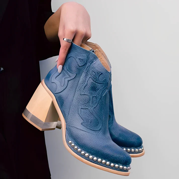 Botas Piel Elegantes con Bordado