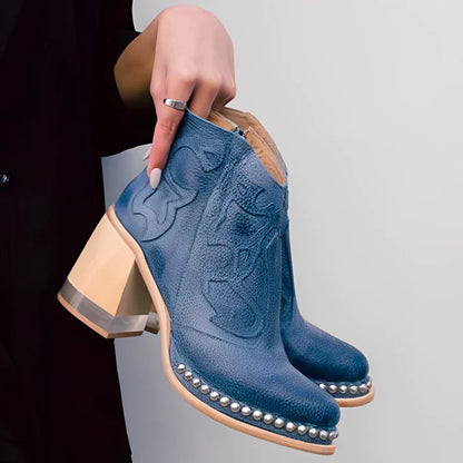 Botas Piel Elegantes con Bordado