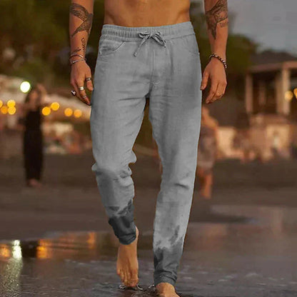 Pantalones Lino Hombre Clásicos Frescos