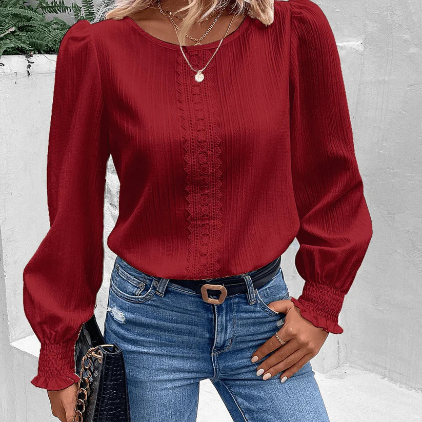 Blusa suave manga larga casual