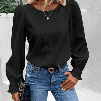 Blusa suave manga larga casual