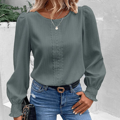 Blusa suave manga larga casual - Vestiria
