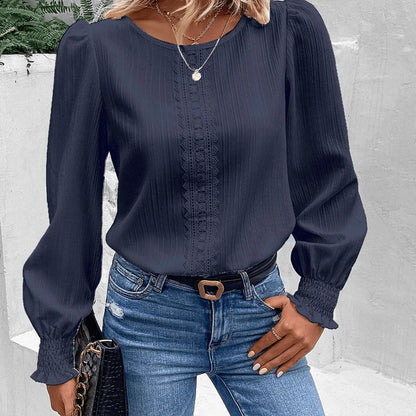 Blusa suave manga larga casual
