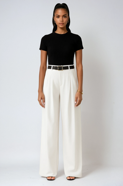 Pantalón Mujer Amplio Cintura Alta - Vestiria