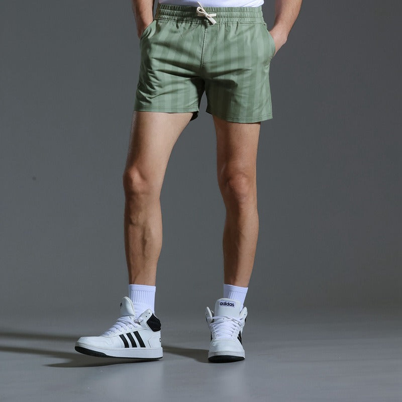 Pantalones cortos deportivos hombre rayas verticales