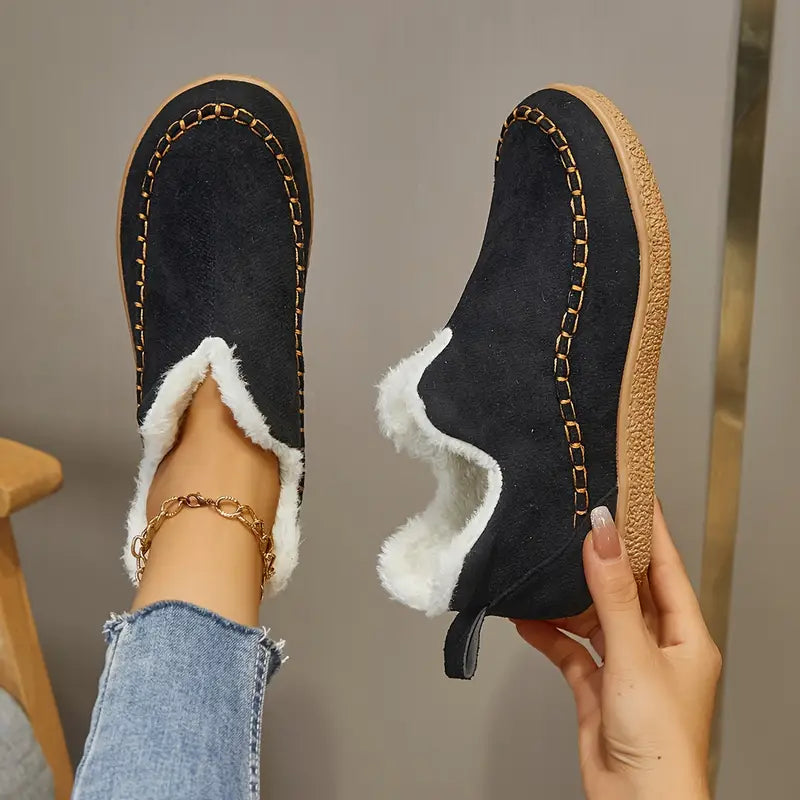 Botas Mujer Punto Redondo Forro Caliente - Vestiria
