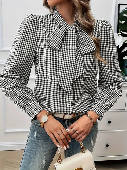 Blusa Ligera de Algodón con Pajarita Elegante