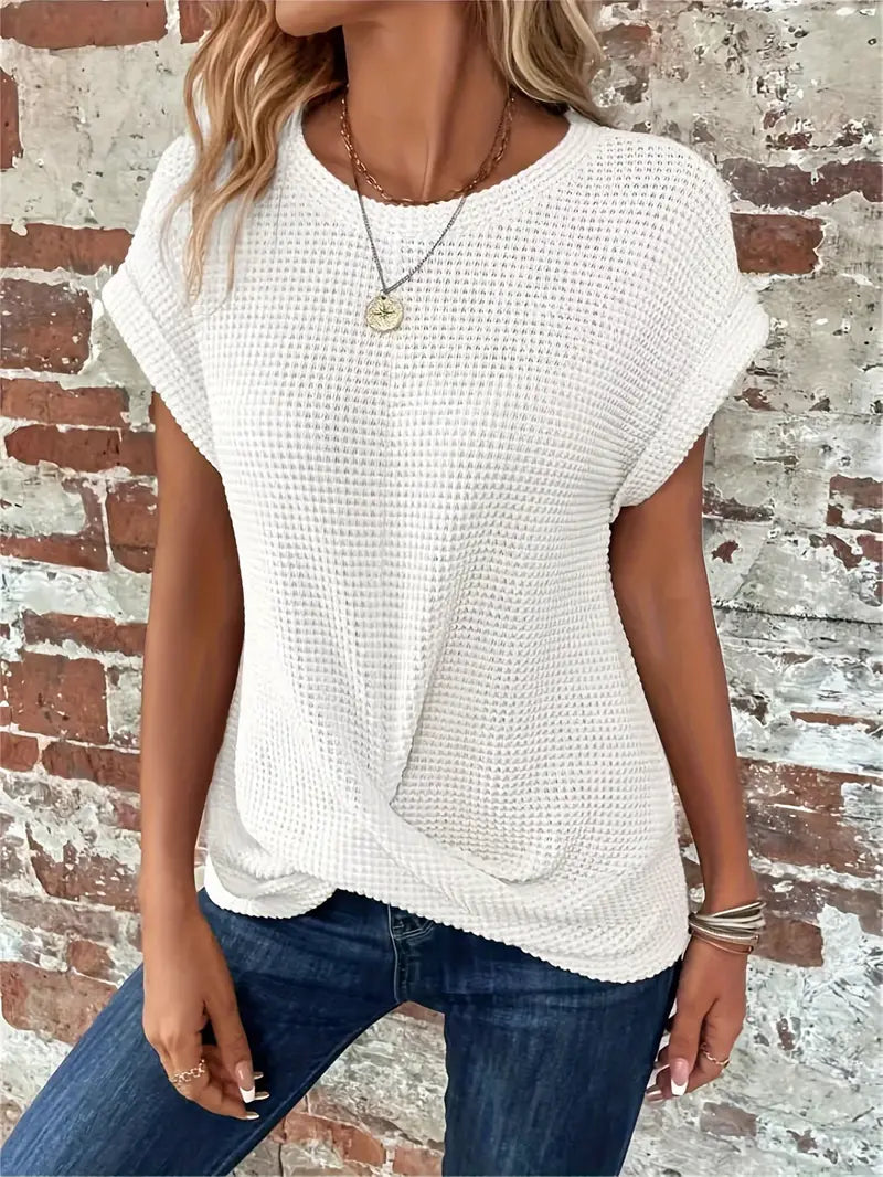 Camiseta de punto suave cuello redondo - Vestiria