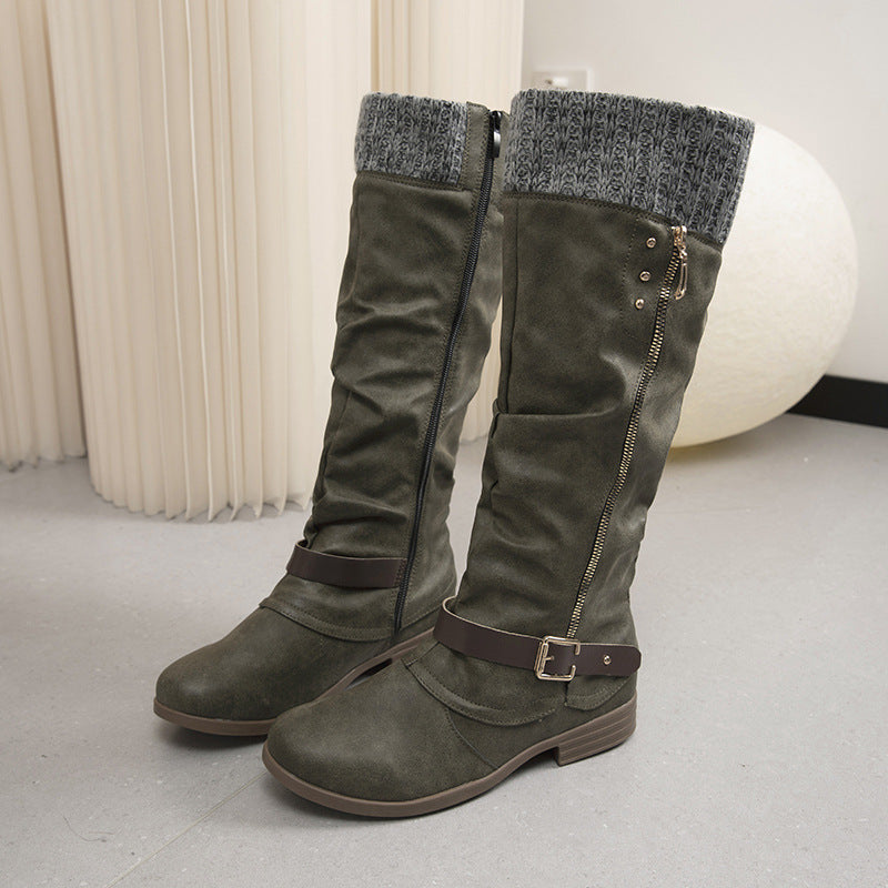 Botas Altas Cremallera Lana Acogedoras